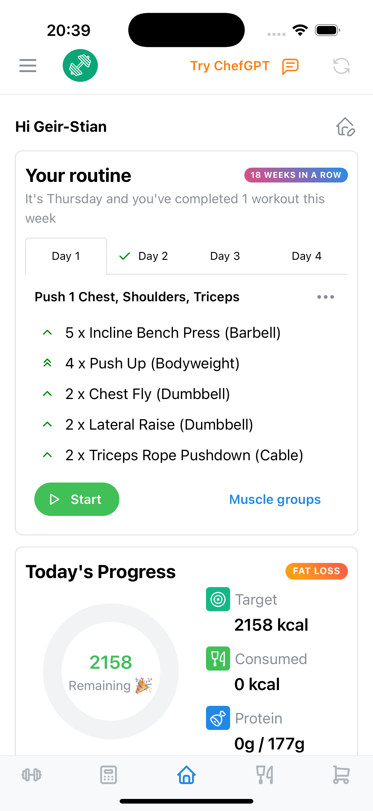 Chewable workout generator preview of multi-day program